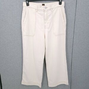 Boss Orange Marlene Wide Leg Button White Jean Pants Womens Size 30 NWT